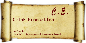Czink Ernesztina névjegykártya