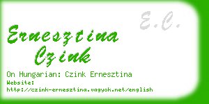 ernesztina czink business card